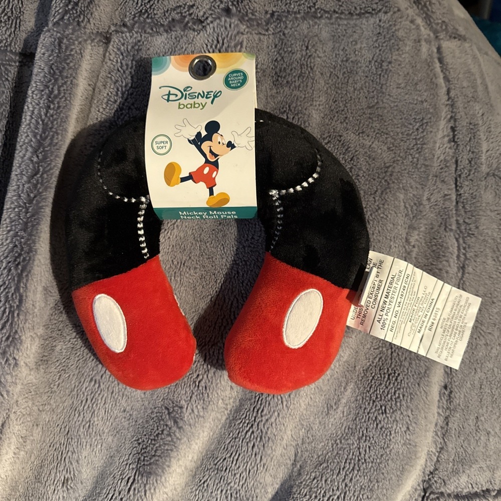 Disney Baby Mickey Mouse Neck Roll Pals 9" Travel Neck Pillow! New FREEShipping!